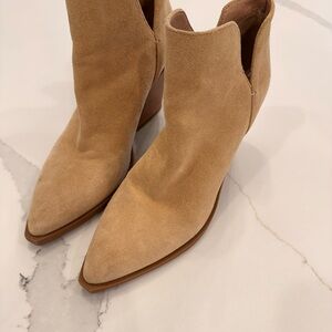 Gianni Bini Camel Suede Ankle Booties